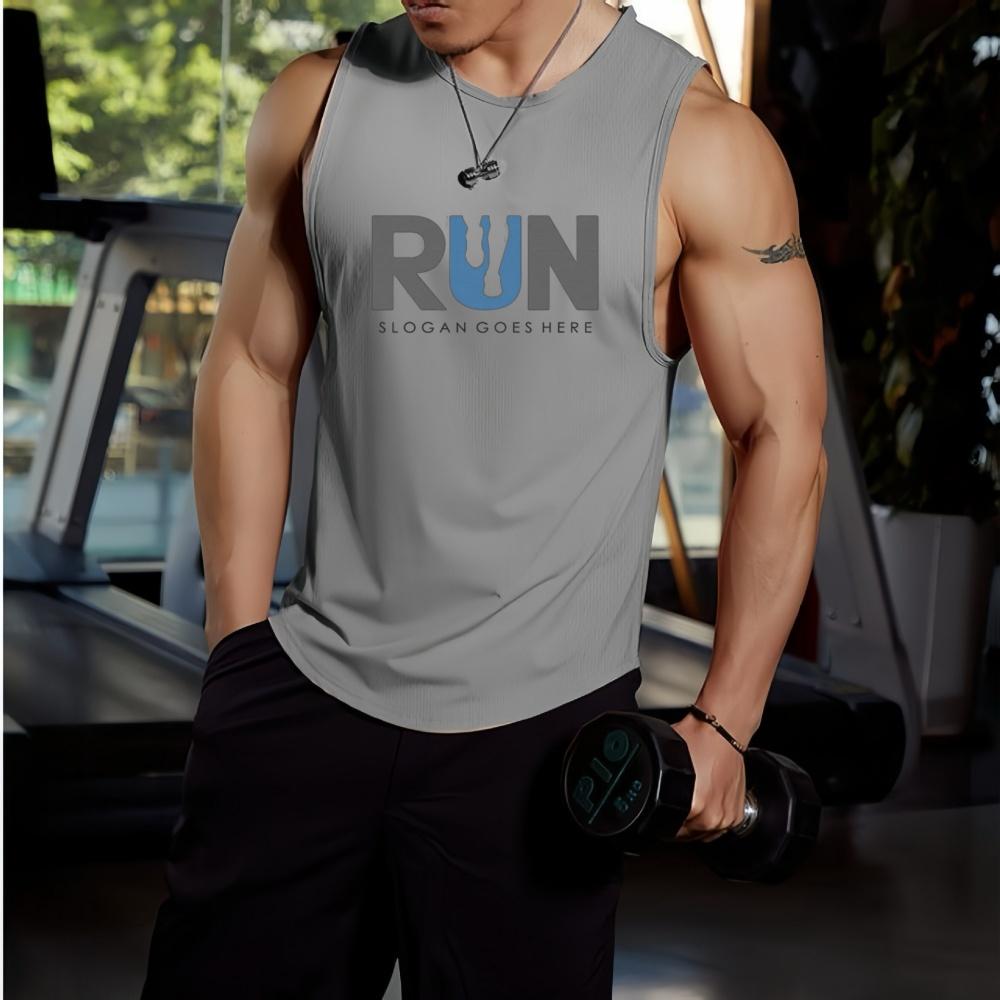 Summer Trendy Design Printed Sleeveless Vest Men's Fitness Training Basketball Loose Comfortable Soft Breathable Vest