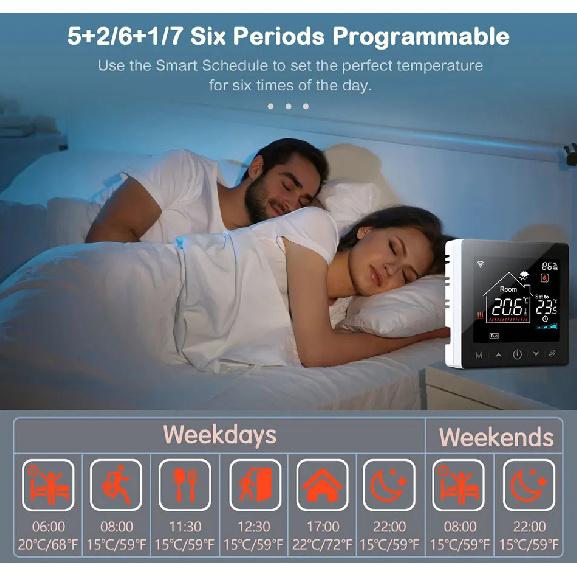 WiFi Tuya Wireless Thermostat for Gas Boiler RF433 Floor Heating Smart Home Temperature Controller&Receiver Alexa Google Alice