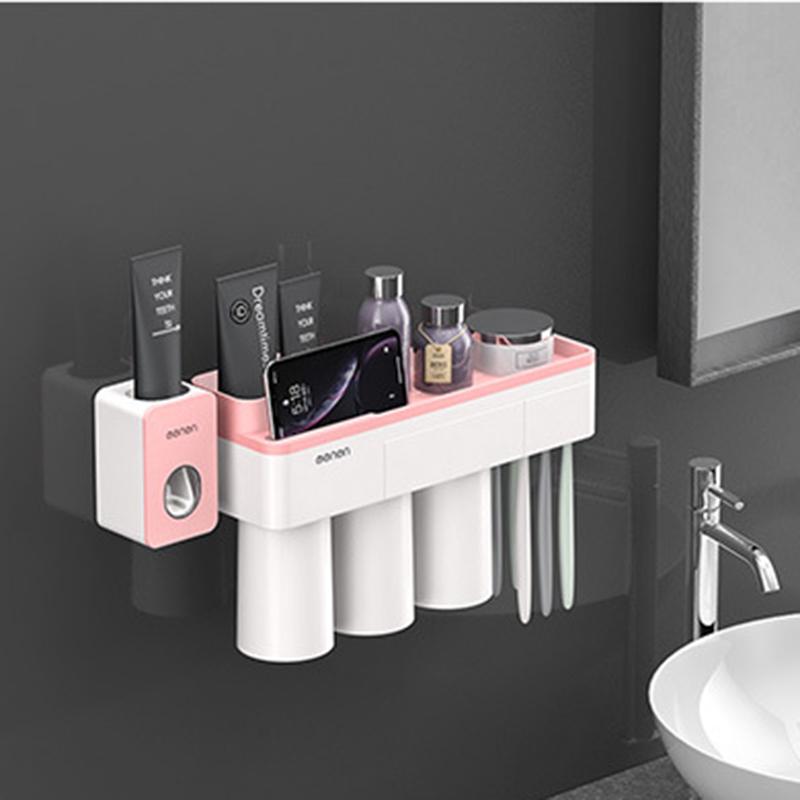 MAITA Magnetic Adsorption Inverted Wall Mount Firmly Bathroom Storage Rack Toothpaste Squeezer Family Set
