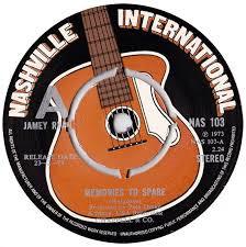 

7inch Record JAMEY RYAN - Memories To Spare / What Else Is Th NAS103 Nashville Inter 1973 UK Country/Folk Used