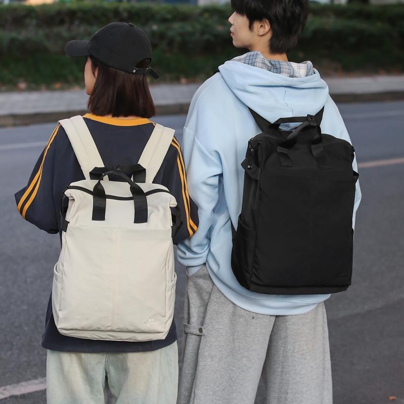 Solid Color Backpack Men's Large Capacity Backpack Women's Computer Bag Student Schoolbag