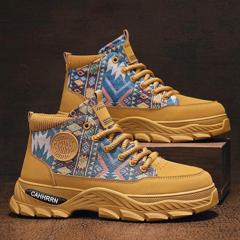 Martin boots men's autumn and winter 2024 outdoor desert British wind casual non-slip wear-resistant high-top tooling shoes men