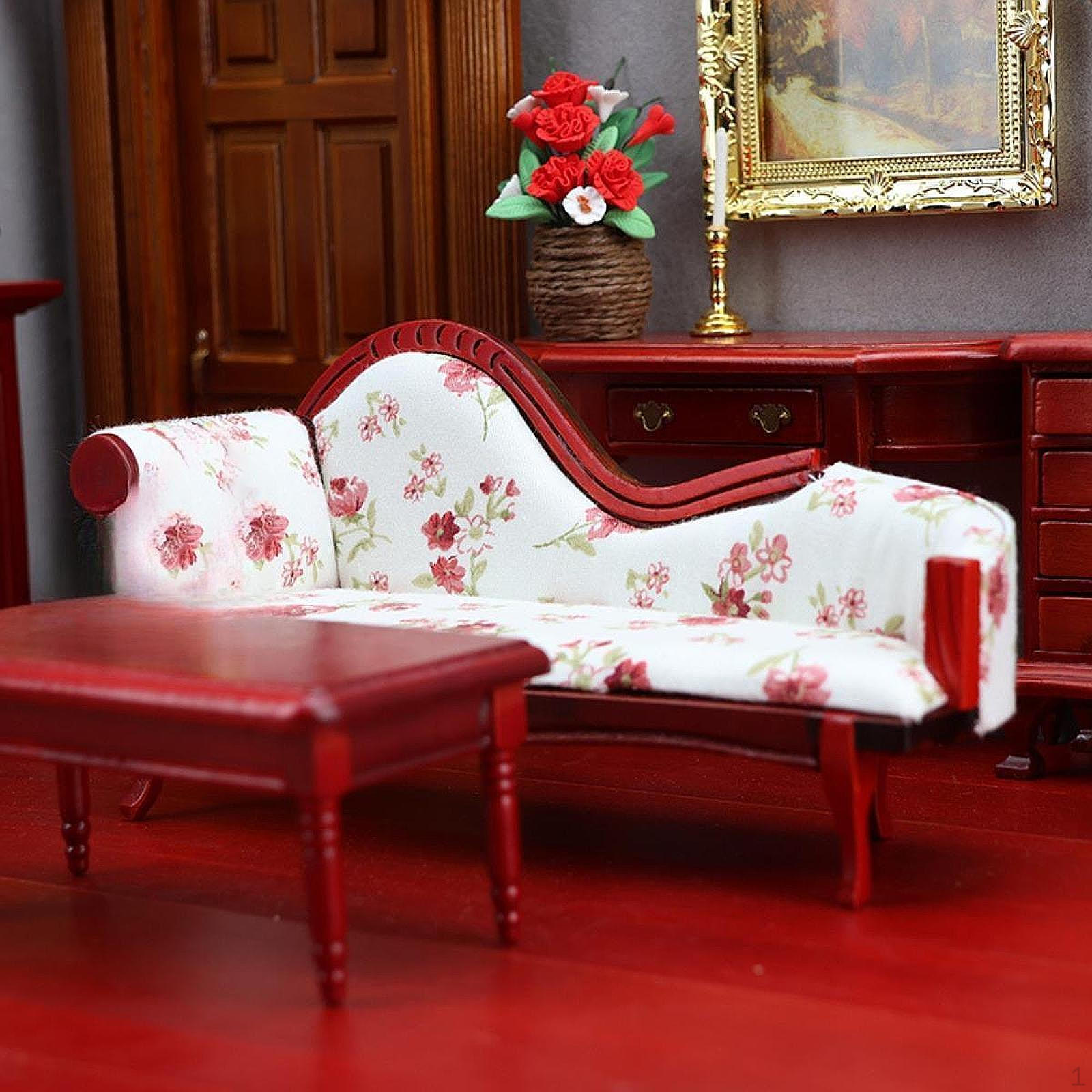 

1:12 кукольных домиков Мини-диван для кукольного домика Украшение для кукольного домика Мебель для вечеринок белый