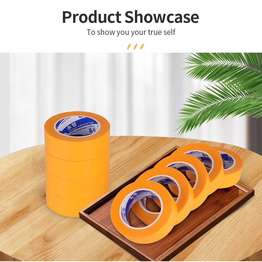 Orange General Purpose Masking Tapes Strong Masking Tape Car Painting No-trace Adhesive Tape Walls Paint Protection Crepe PaperPinstriping Tape 3