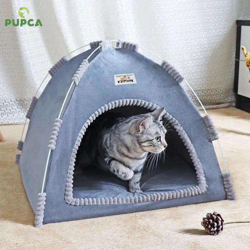 

PUPCA Палатка для кошек, пещерная хижина, домик для сна для котят, щенков, манеж, клетка, корзина, питомник для кошек, маленький домик для собак, кровать для чихуахуа