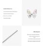 S999 Sterling Silver Butterfly Stud Earrings with Color Diamond - Simple and Elegant Women's Ear Accessories