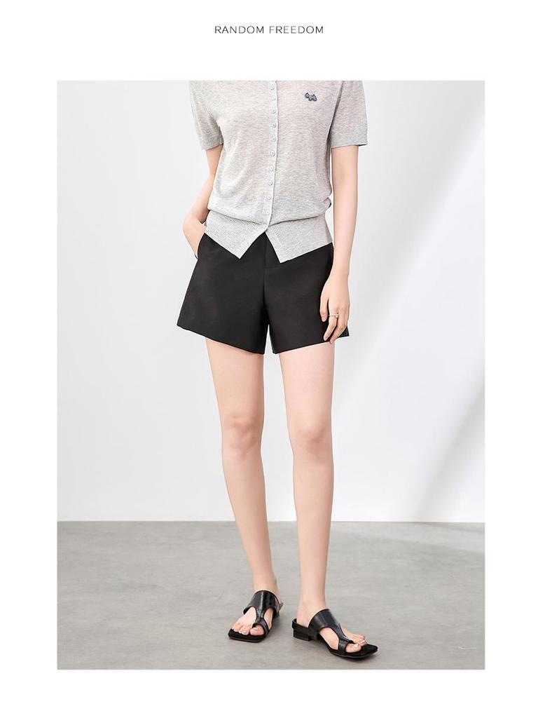 Women's Slimming Silk Wool Shorts Suit - High-Quality, Flattering Fit