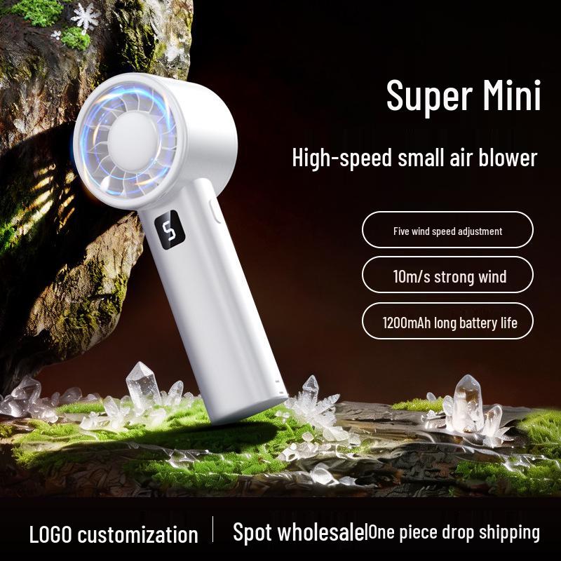 2026 High-Speed Portable Rechargeable Mini Fan with Digital Display