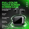 Wireless Bluetooth 5.4 Headset with Color Touch Screen & Noise Reduction for Commuting, Work, and Travel