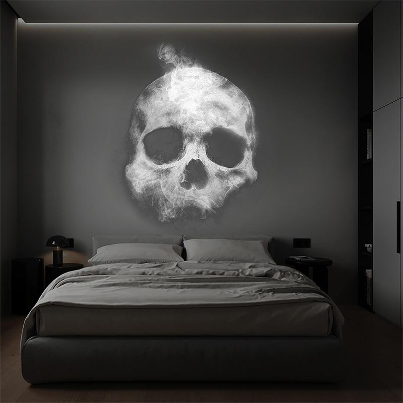 Halloween USB Projector Light Skull NightLight Ghost LED Lamp 360Degree Rotating Switchable Pattern Design Dark & Night Ambiance