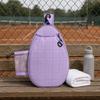 Oval Racket Bag Front Zip Pocket Quilted Padded Purple