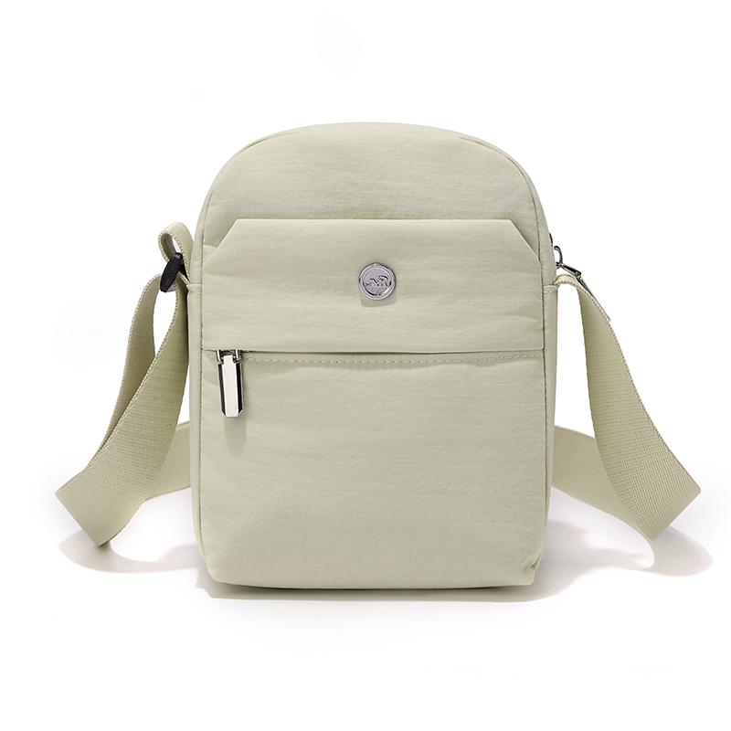 Lightweight Nylon Crossbody Bag with Front Flap Snap Closure Casual Mini Shoulder Purse for Daily Travel