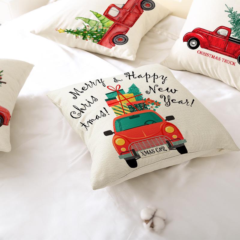 Cartoon Bedruckter Polyester Kissenbezug Zuhause Weihnachts-Serie Sofa Kissenbezug Neuer Kissenbezug