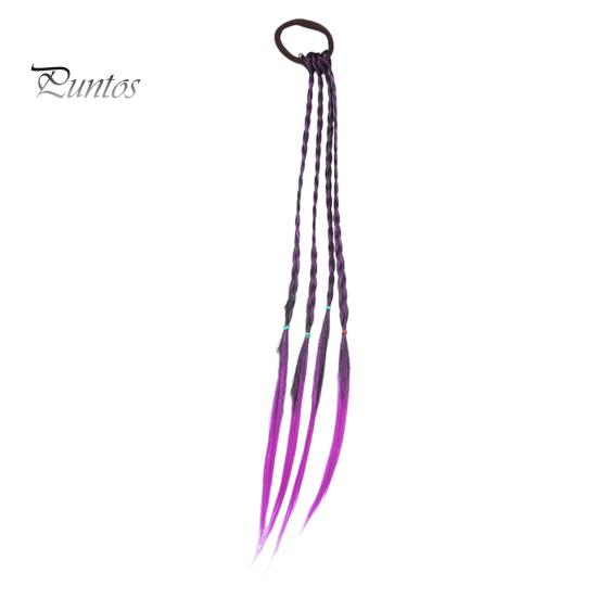 Flettet parykk Hårtau Elastisk bånd Ingen hodebunnsskade Hårslips Fargerikt tau Gradient farge Parykk Pigtail Hårtilbehør