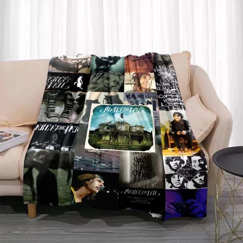 Pierce The Veil Band Printed Flannel Blanket Soft Kid Warm Plush Throw Blanket for Bed Bedroom Sofa Bed Picnic Blanket Fan Gift
