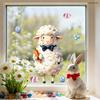 New Easter Flower Rabbit Sticker Self-Adhesive Waterproof Wall Stickers PVC Removable Wall Decal Window Decoration