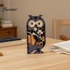 Handcrafted Wood Owl Figurines Multi Layer Wooden Figurine, 3D Layered Crafts, Creative Detailed Desk Ornaments Carving Animal for Home Bedroom Living