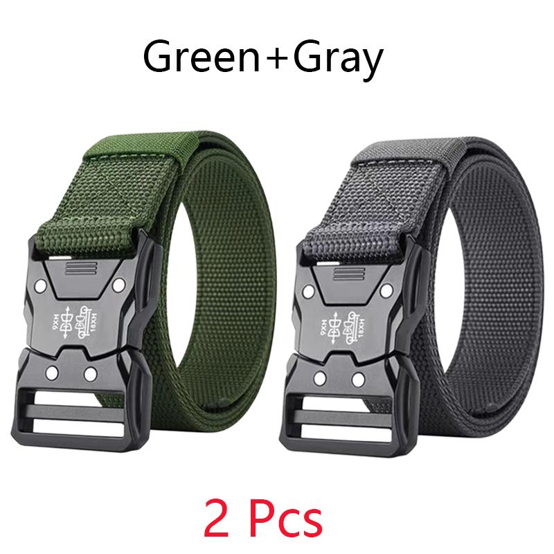 Automatic Buckle Tactical Belts Men's Woven Nylon Military Belt Durable Black Outdoor Army Hunting Golf Waist Belt