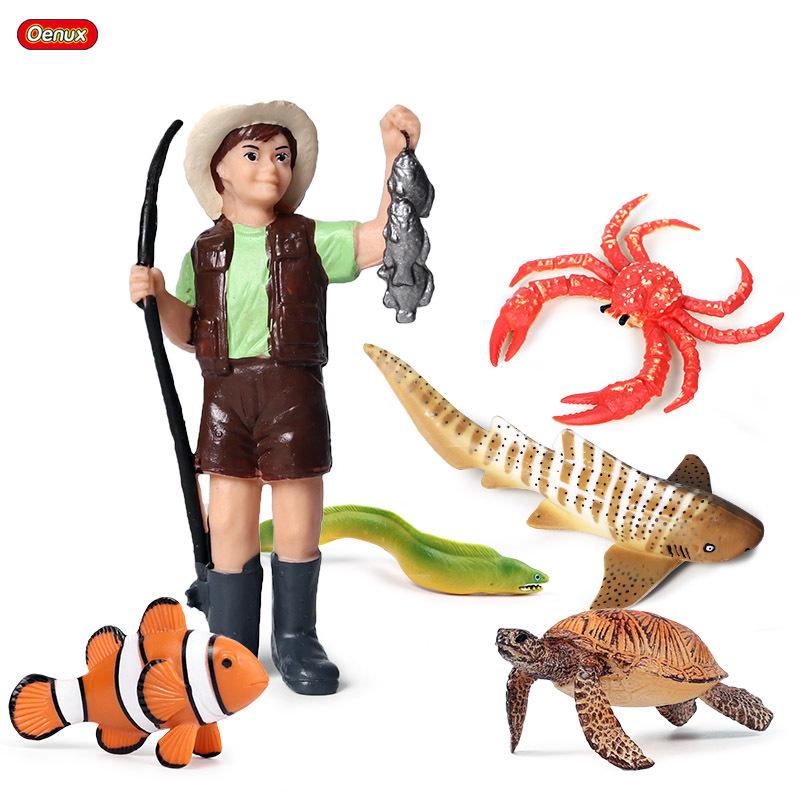Farmer & Breeder Figure Set - Police Officer, Veterinarian, Plow Worker Toy Ornaments for Kids