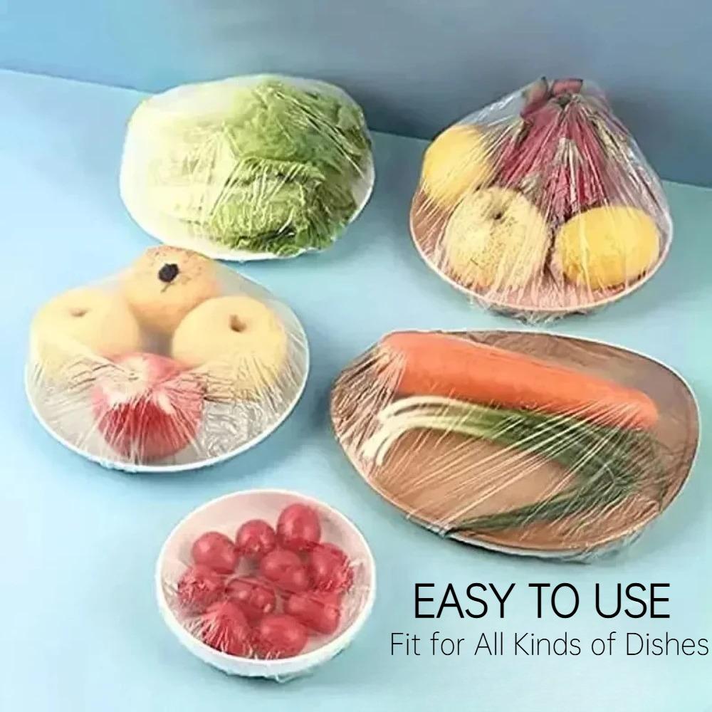 200-Piece Reusable Stretch Lids & Shower Caps Kit, Silicone Covers for Food Storage and Bathroom Protection