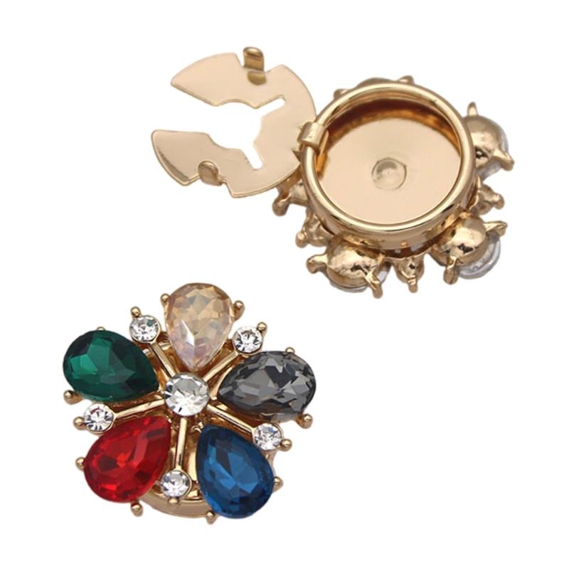 Sparkling Glass Crystal Alloy Cufflinks For Dress Shirts Elegant Formal Accessories With Sturdy Design