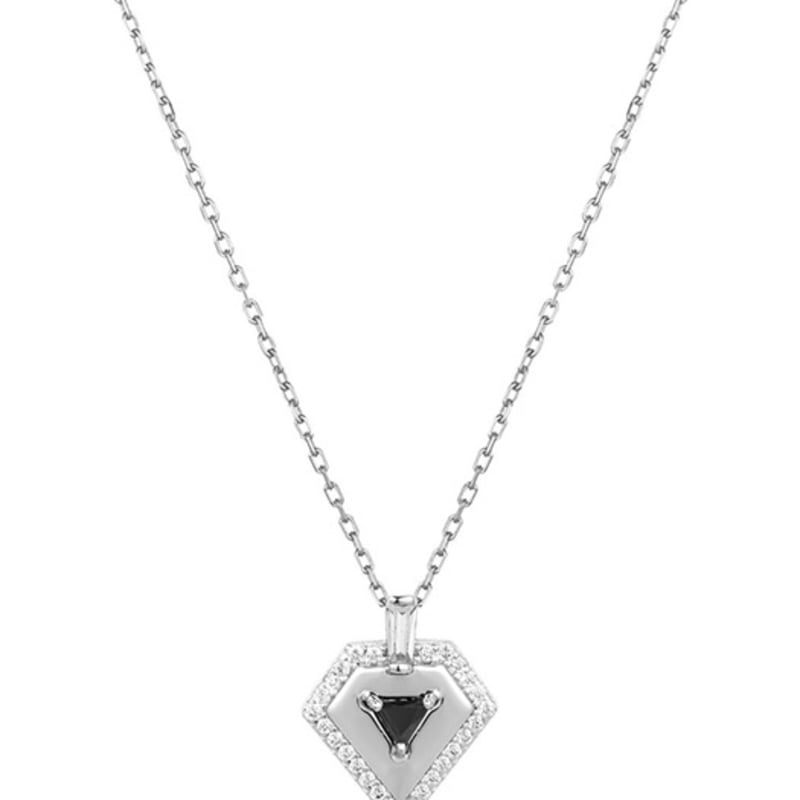 ANIA HAIE Geometric Onyx 925 Silver Necklace N059-05H