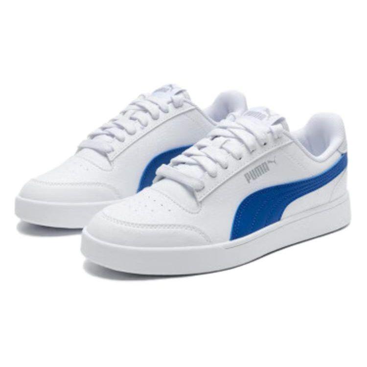 Puma Shuffle Simple Comfortable Breathable Low-Top Sneakers Unisex Sneakers White Blue 309668-32
