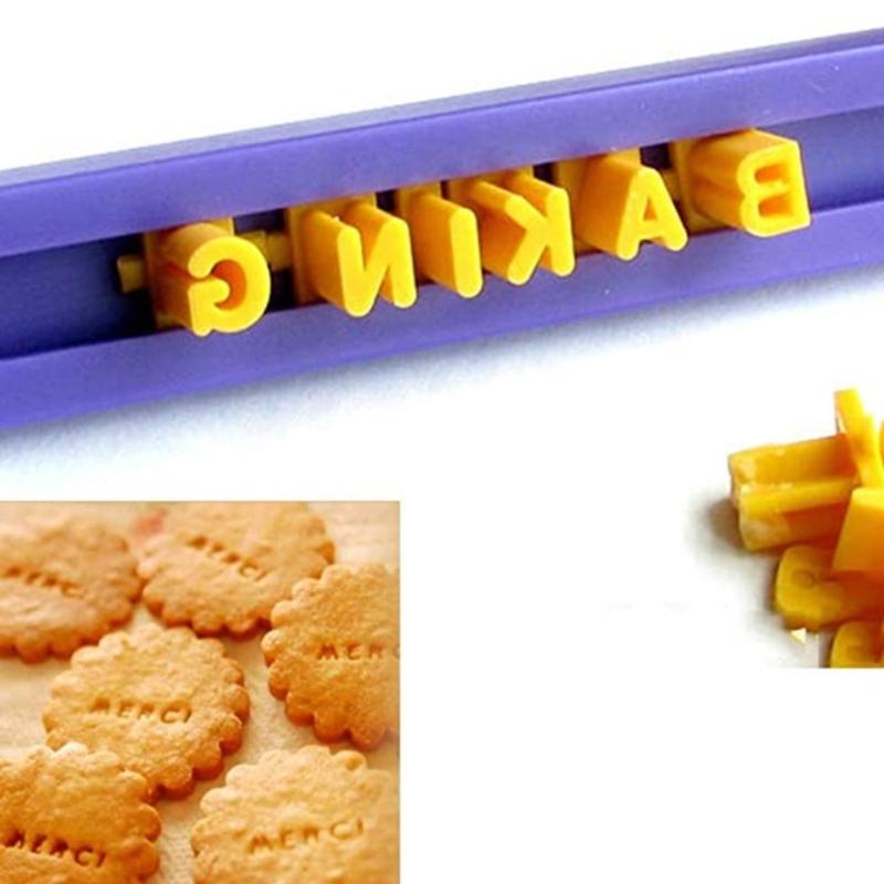 Decorative Letter Seal Cookie Stamp Alphabet Number Letter DIY Mold Fondant Letter Stamp Mini-Embosser Mould Biscuit