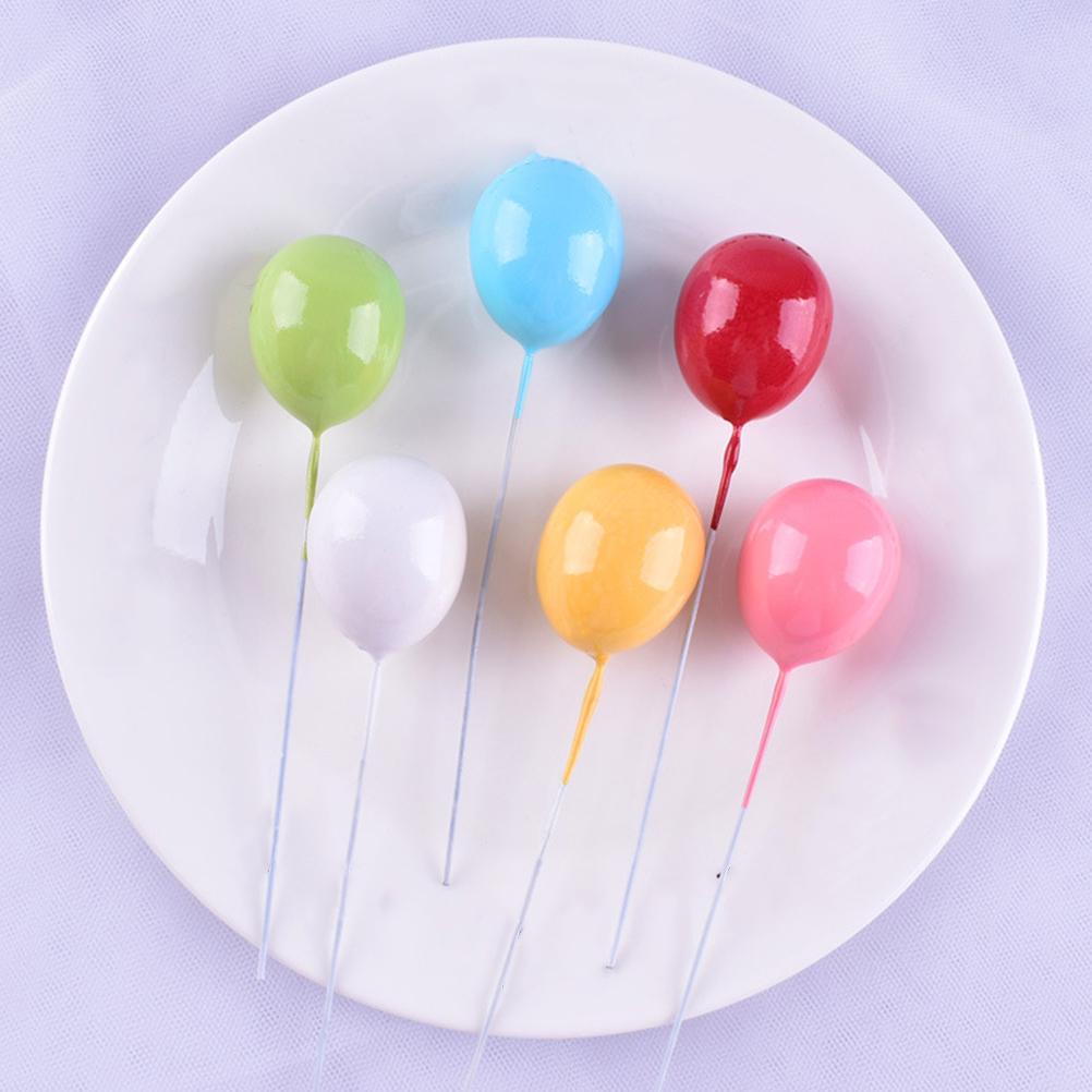 18 Pcs Balloon Cake Insert Rectangular Container Picks Party Ornaments Small Foam Birthday Decoration Cupcake