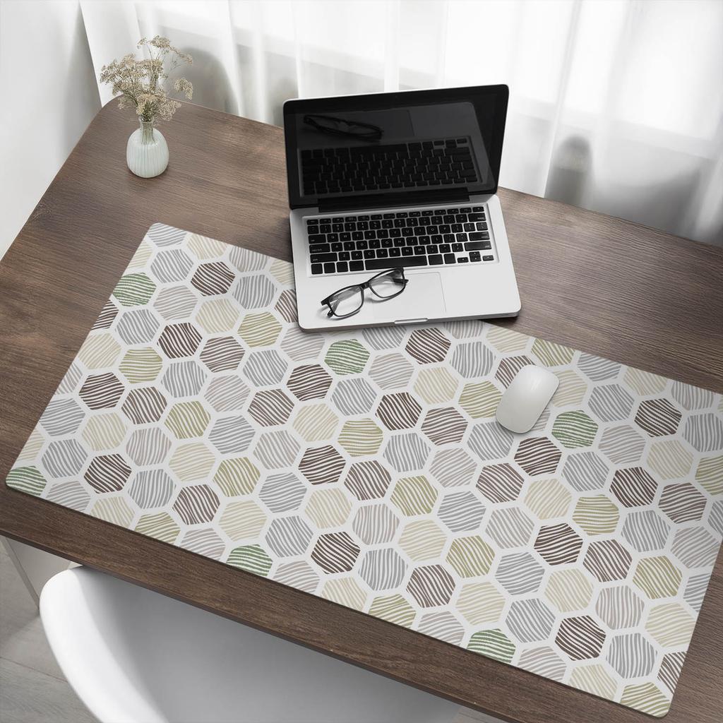 Anti-slip Vinyl Decorative Mat Hexagons with Stripes 120x60 Cm