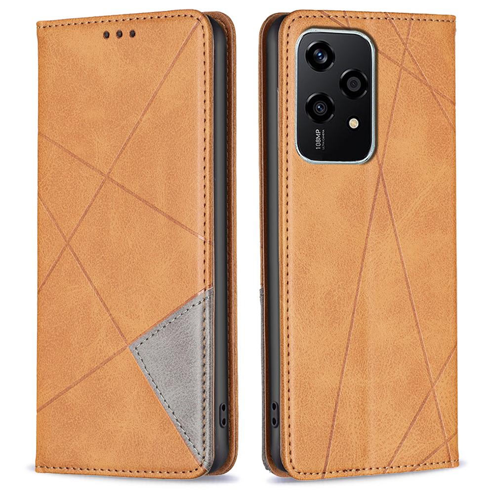 For Honor 200 Lite Case Rhombus Imprint PU Leather Phone Cover with Card Slots