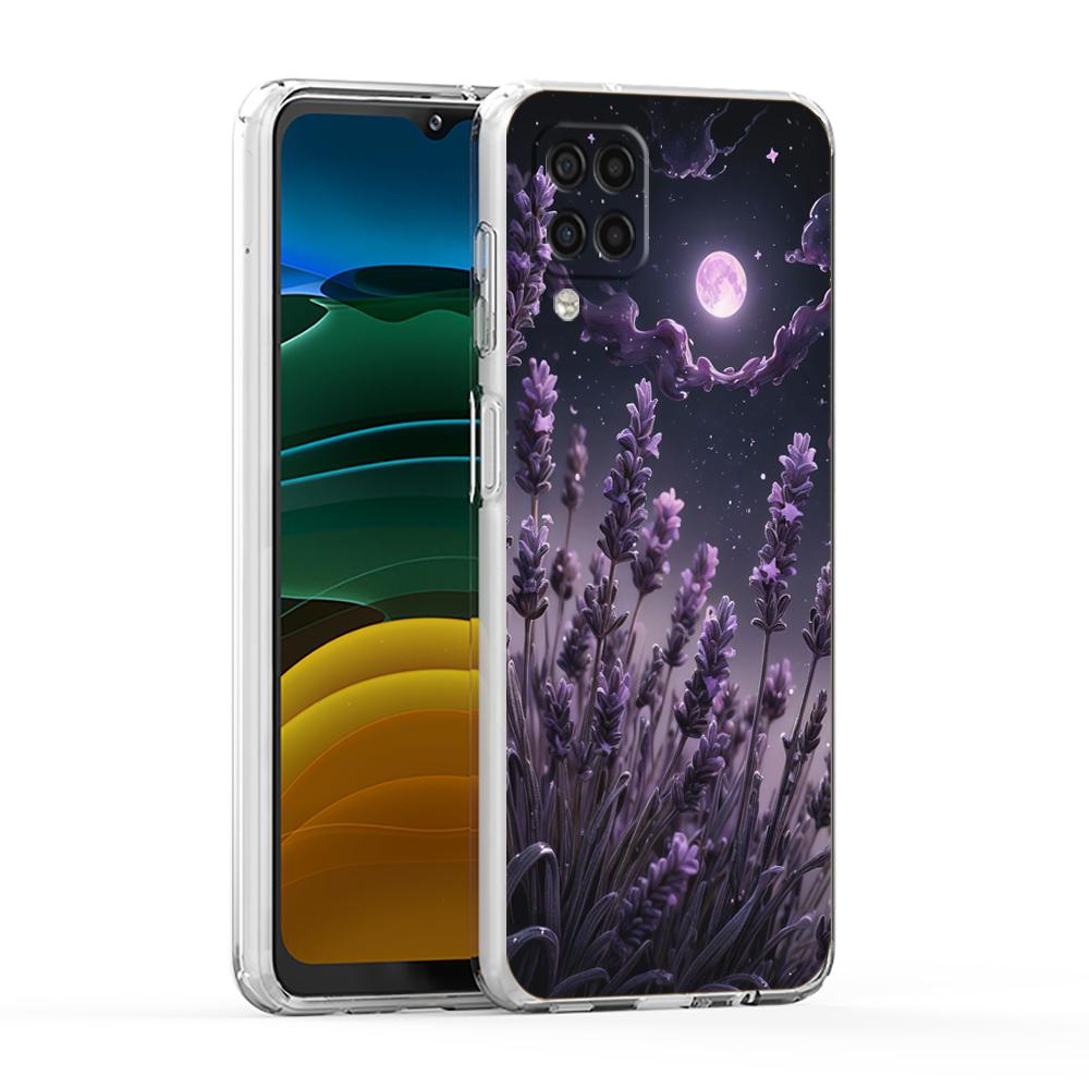 Soft TPU for Samsung Galaxy A13,A15,A22,A23,A25,A31,A32,A33,A35,A52,A53,A05,5G Transparent Phone Case Autumn flower Lavender Bag
