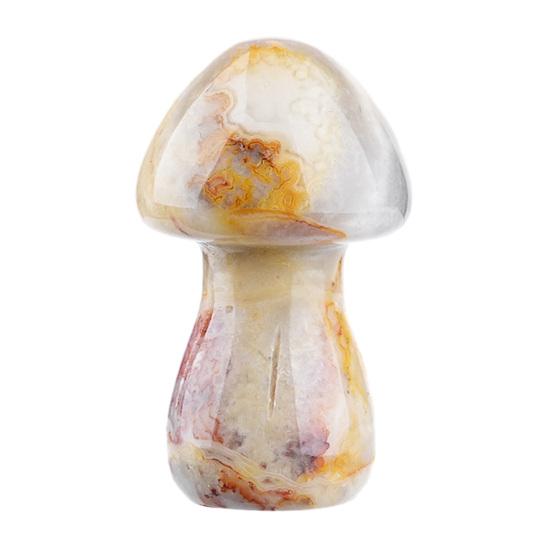 Mini Mushroom Gemstone Sculpture Cute Natural Healing Stone Polished Mushroom Figurine for Home Crafts Flower Pot Decor Gifts for Women Men
