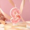 Pink Creative Digital Birthday Cake Decoration Candle Handmade Diy0-9 Party Atmosphere Decoration