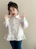 Girls' Plaid Ruffle Shirt - Korean Style Autumn Blouse for Little Girls