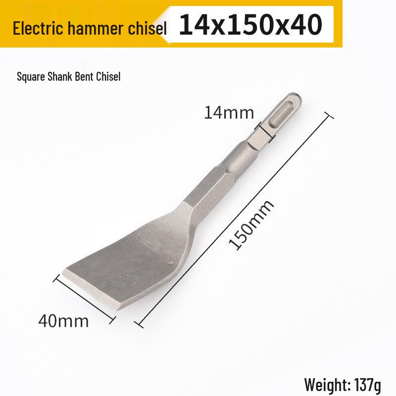 Electric Hammer Impact Drill Set: Square & Round Shank, Pointed & Flat Chisel, Pick Head, Shovel, U-Shaped Chisel, Slotting Drill for Concrete