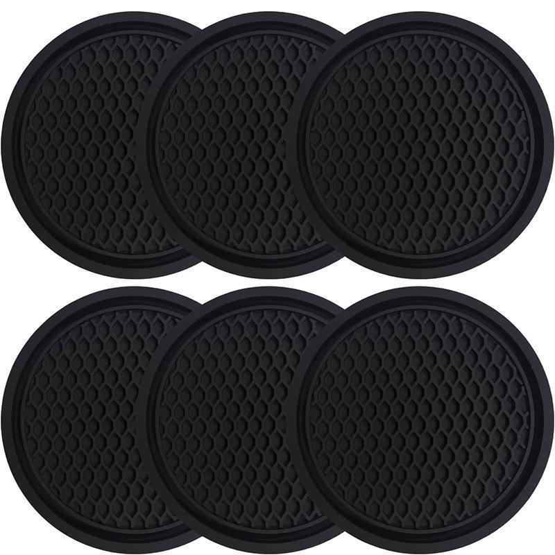 Non-slip Car Storage Mat for Cups: Creative Round Soft Rubber Interior Product