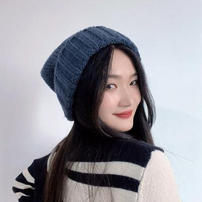 Women's Winter Daily Cedis Knit Blue Beanie Hat