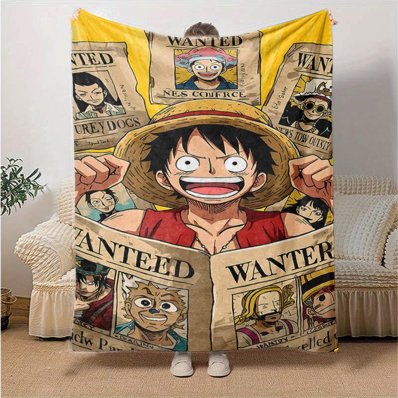 1pc One Piece Adventure Soft Throw Blanket Flannel All Season Light Weight Living Room/Bedroom Warm Blanket. M7270139