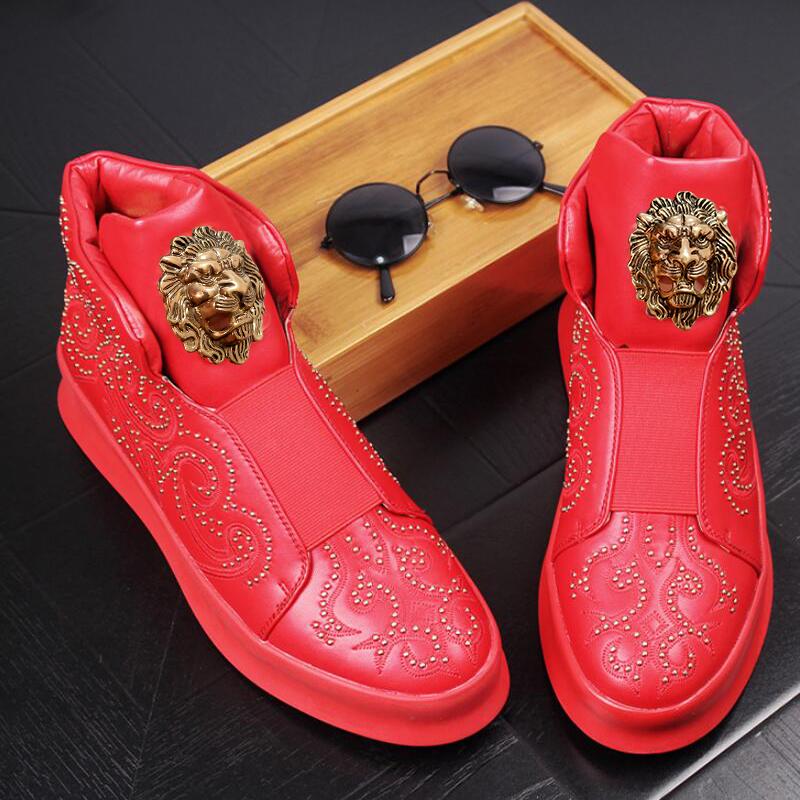 Módní značka designérské pánské boty Vysoce kvalitní silné kožené mokasíny s nízkými nýty ležérní plátěnky