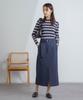Nano Universe Random Rib Border Knit Top be paired with other Medium Navy (Can items)