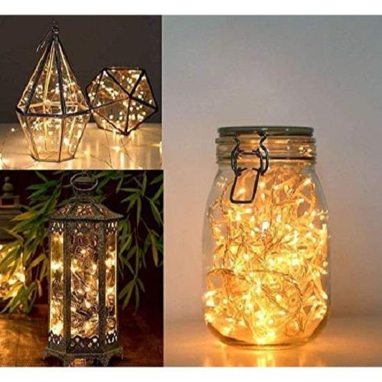 Warm White Led Serial String Lights – Waterproof Copper Wire Yellow Fairy Lights for Home Decoration,Christmas, Deepawali & Diwali Decoration Lights