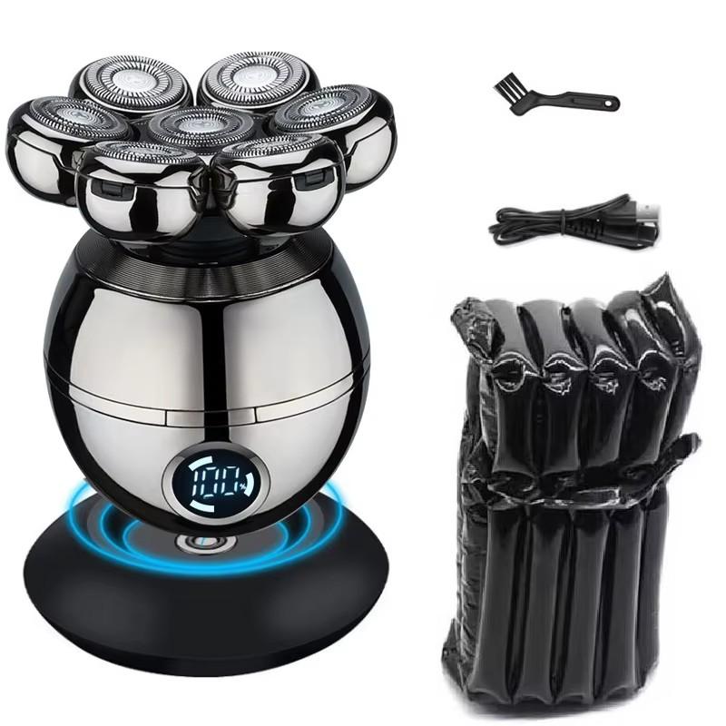 

Электробритва для влажного и сухого бритья для мужчин, триммер для бороды и волос, электрическая бритва для лица, перезаряжаемая машинка для бритья лысой головы, ЖК-дисплей