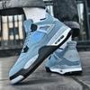 AJ4 Men's Little White Cement High-Top Basketball Sneakers, Thick-Soled, Autumn 2025 Trendy Edition
