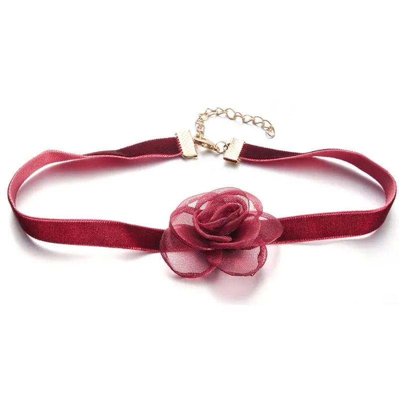 Damen Elegantes Netzblumen-Halsband Damen Bequem Rotes Schwarzes Halsornament Mädchen Leichtes Rosen-Halsband Party Geschenk