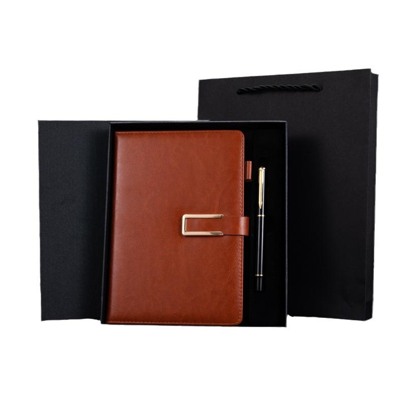 Business Souvenir Notebook Set Notebook A5 Buckle Notebook Leather Work Notebook