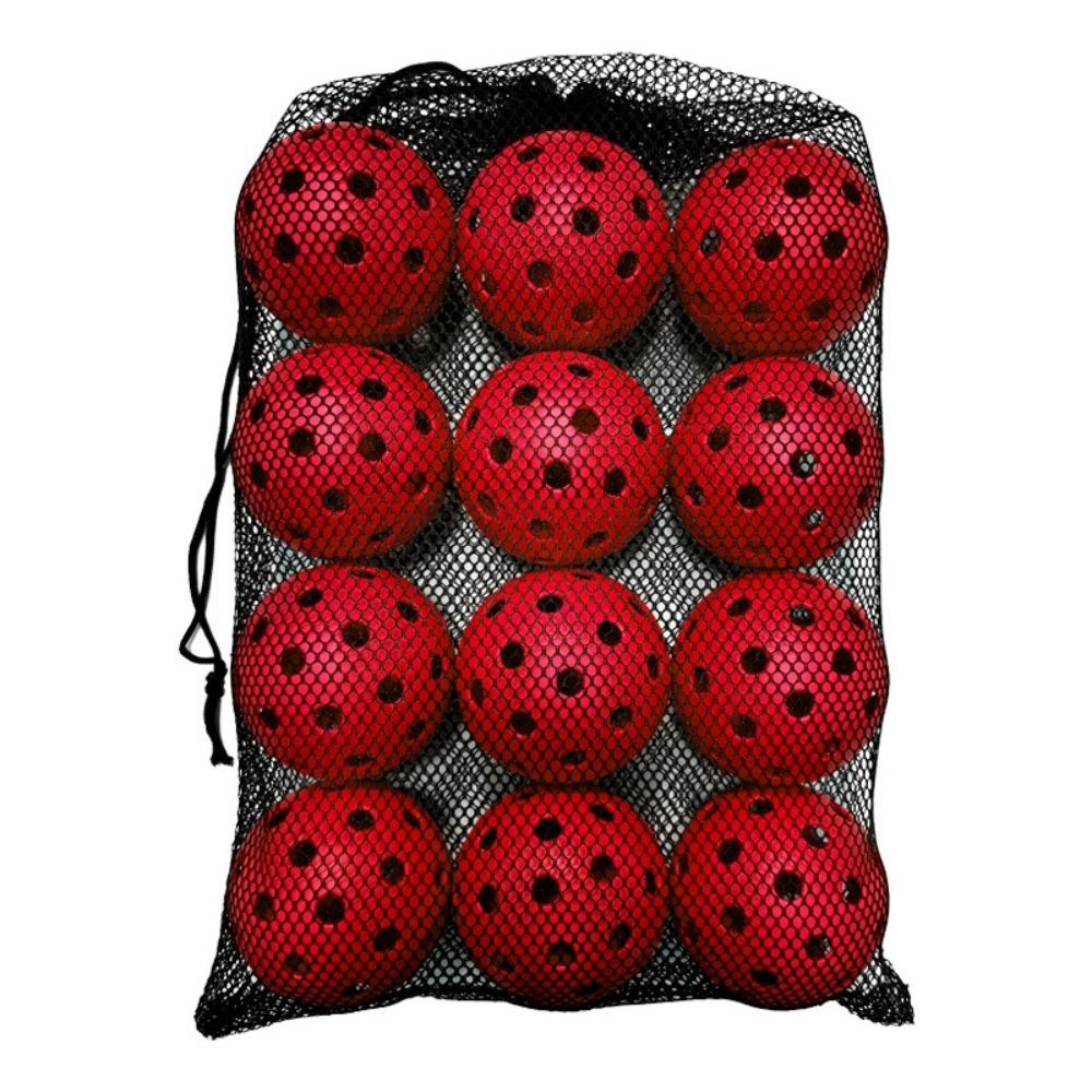 Professional 74MM Pickleball Plastic 40 Holes Competition Pickleball woth Black Mesh Bag Durable Sports Ball Training