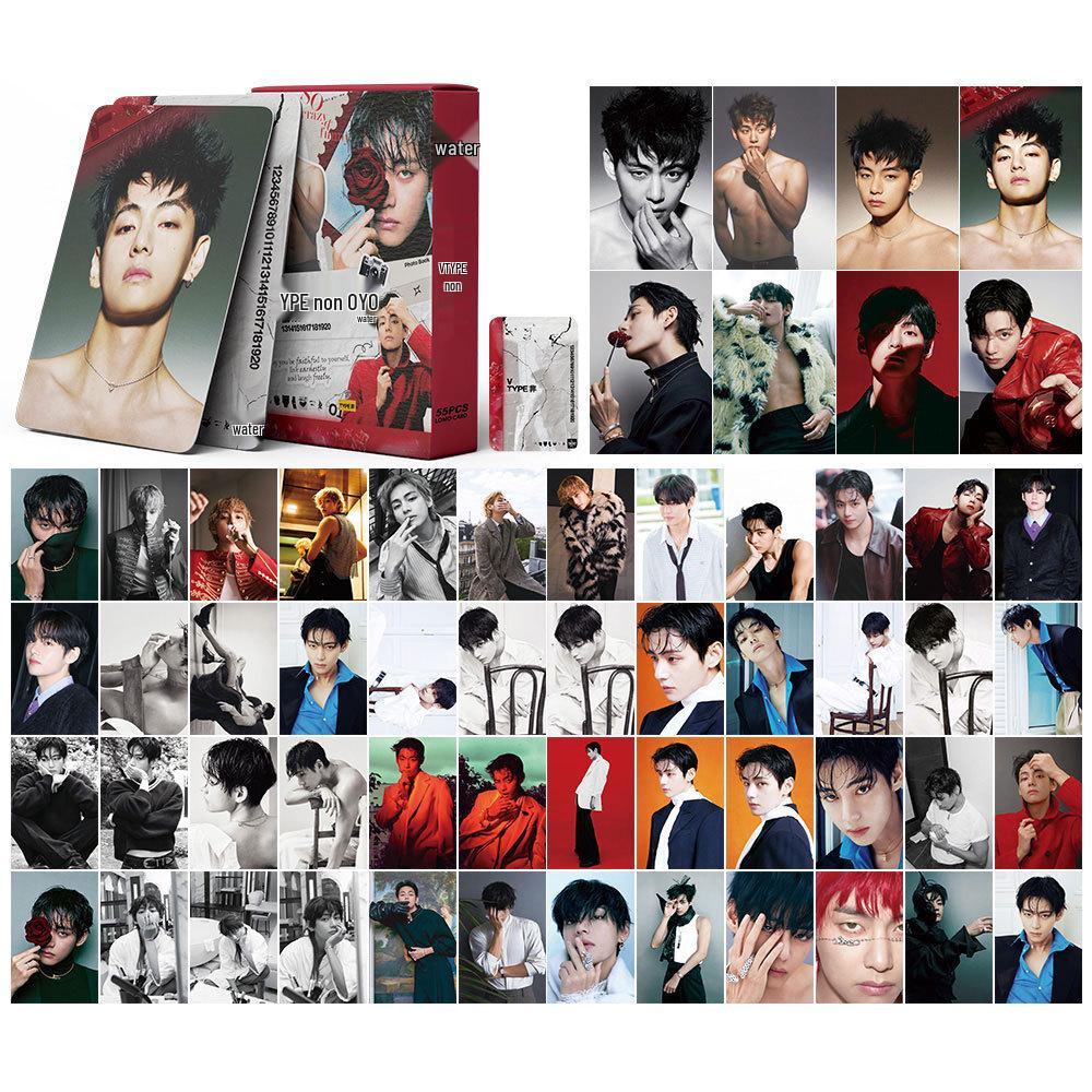 55-Piece V Kim Taehyung Photocard Set: V TYPE LOMO-Style Cards