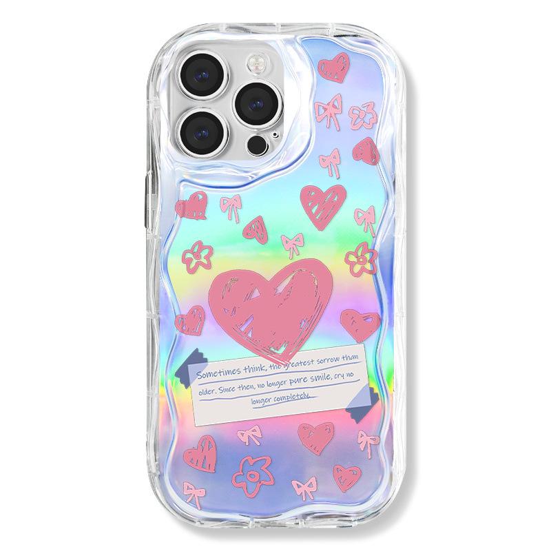 Zhitai iPhone 16 Pro Case, Laser Paper Cream Pattern, Chain Compatible with iPhones 12-78 Plus
