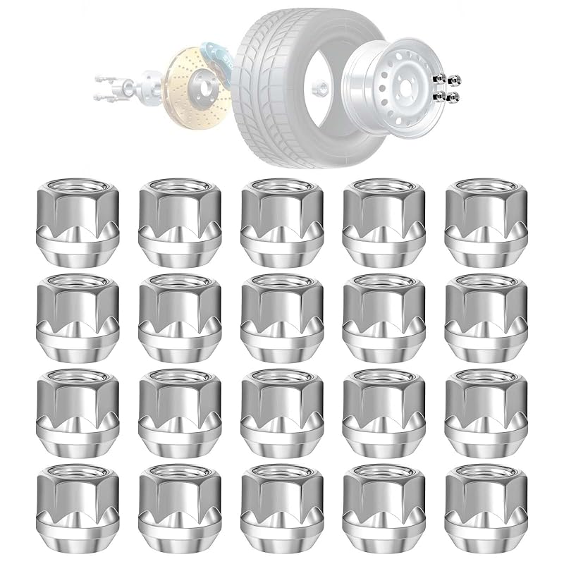 20 PCS 1/2-20 Inch Zinc-Plated Steel Trailer 509 Lug Nuts Fit For 1/2" Wheel Lug Studs Dexter EZ Lube Trailer Camper RV Truck, Axle Hub Tire Open End